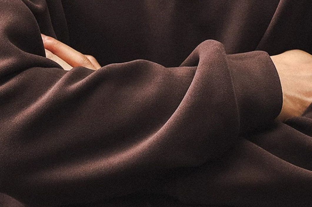 Quarter-Zip Fleece 500 GSM Jacket With Pockets in Coffee Brown