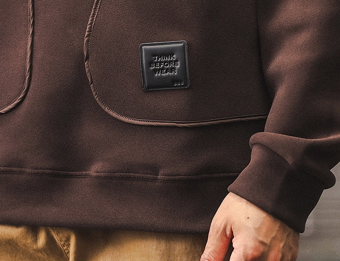 Quarter-Zip Fleece 500 GSM Jacket With Pockets in Coffee Brown