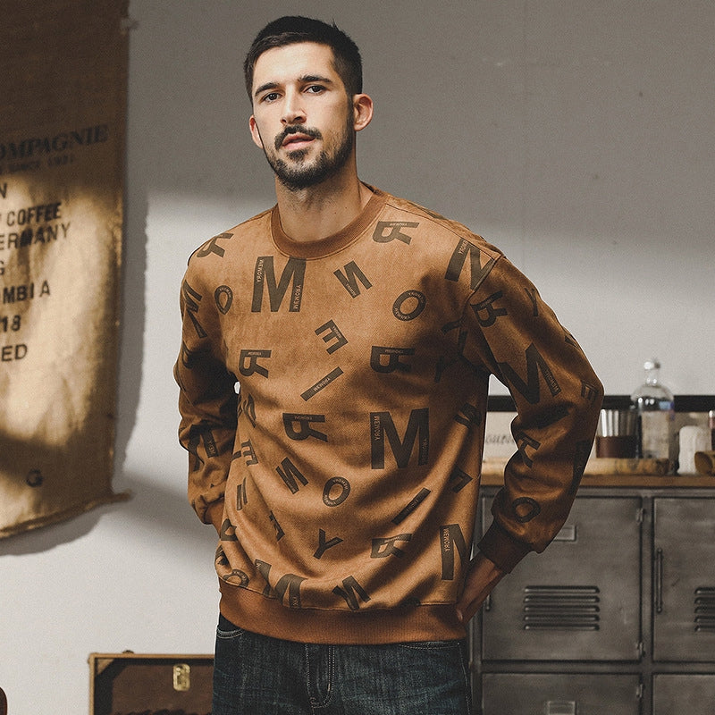 Urban Graphic Print Sweatshirt in Khaki