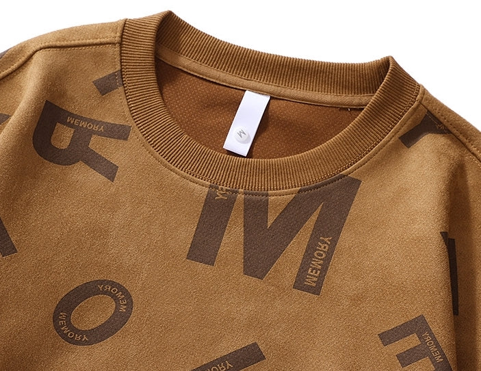 Urban Graphic Print Sweatshirt in Khaki