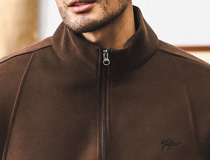 Half-Zip Fleece 380 GSM Jacket in Brown