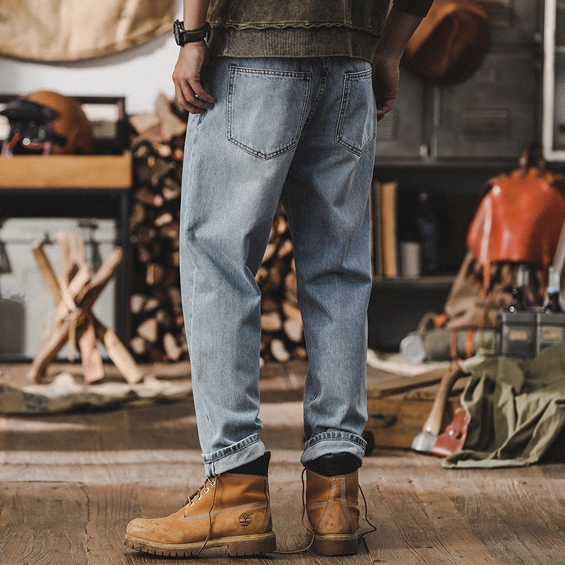 Classic Faded Blue Straight Denim