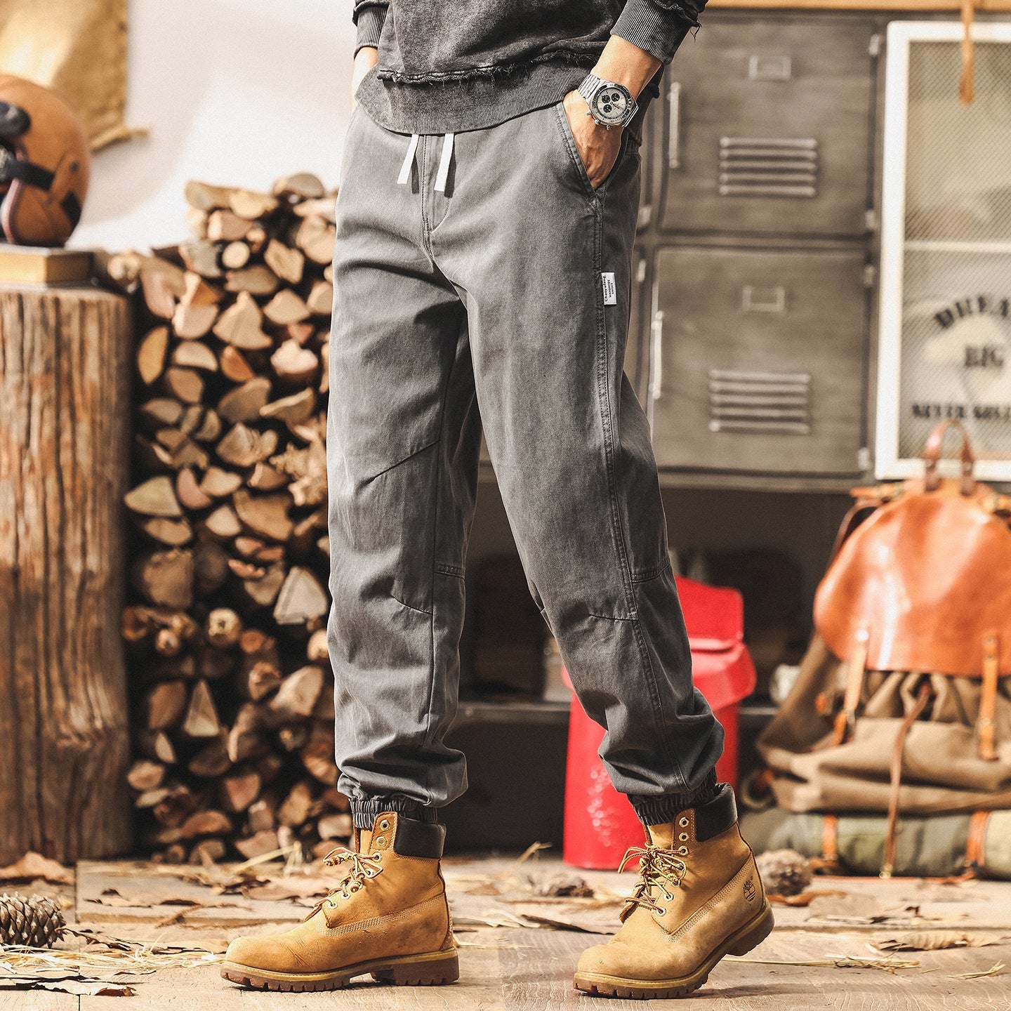 Panel Detail Cuffed Joggers