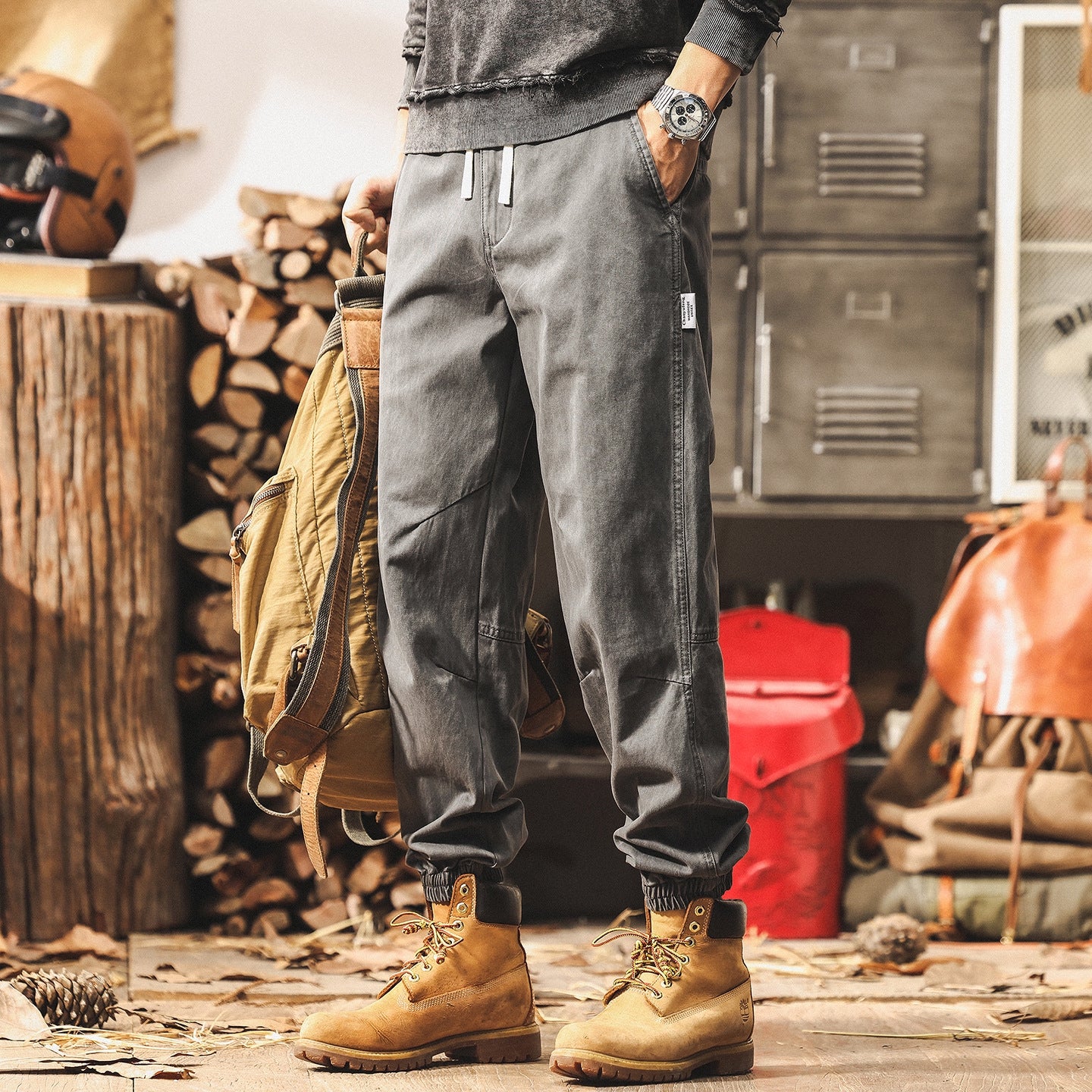 Panel Detail Cuffed Joggers