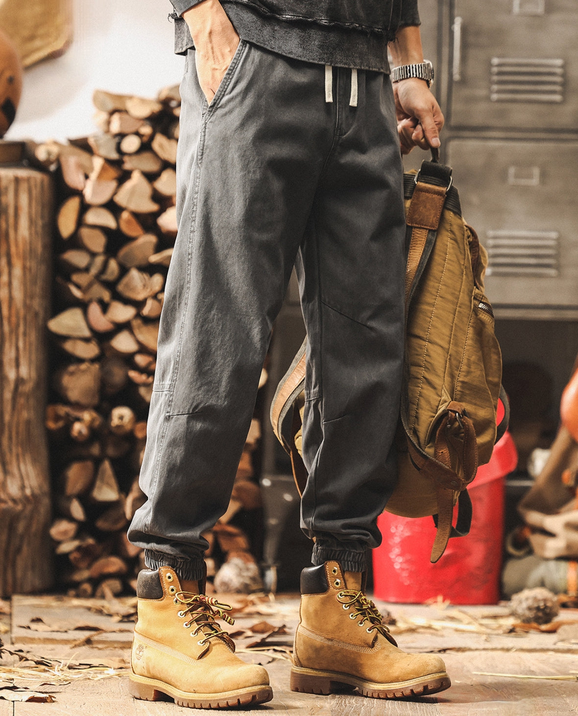 Panel Detail Cuffed Joggers