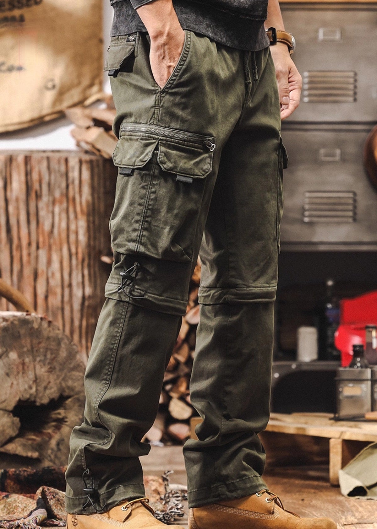 Detachable Cargo Combed Cotton Pants