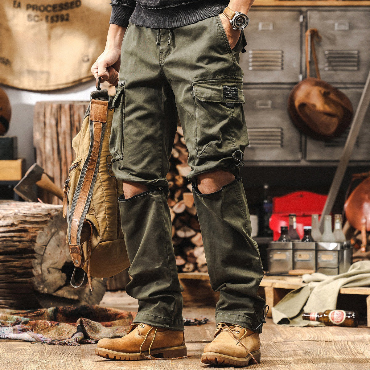 Detachable Cargo Combed Cotton Pants