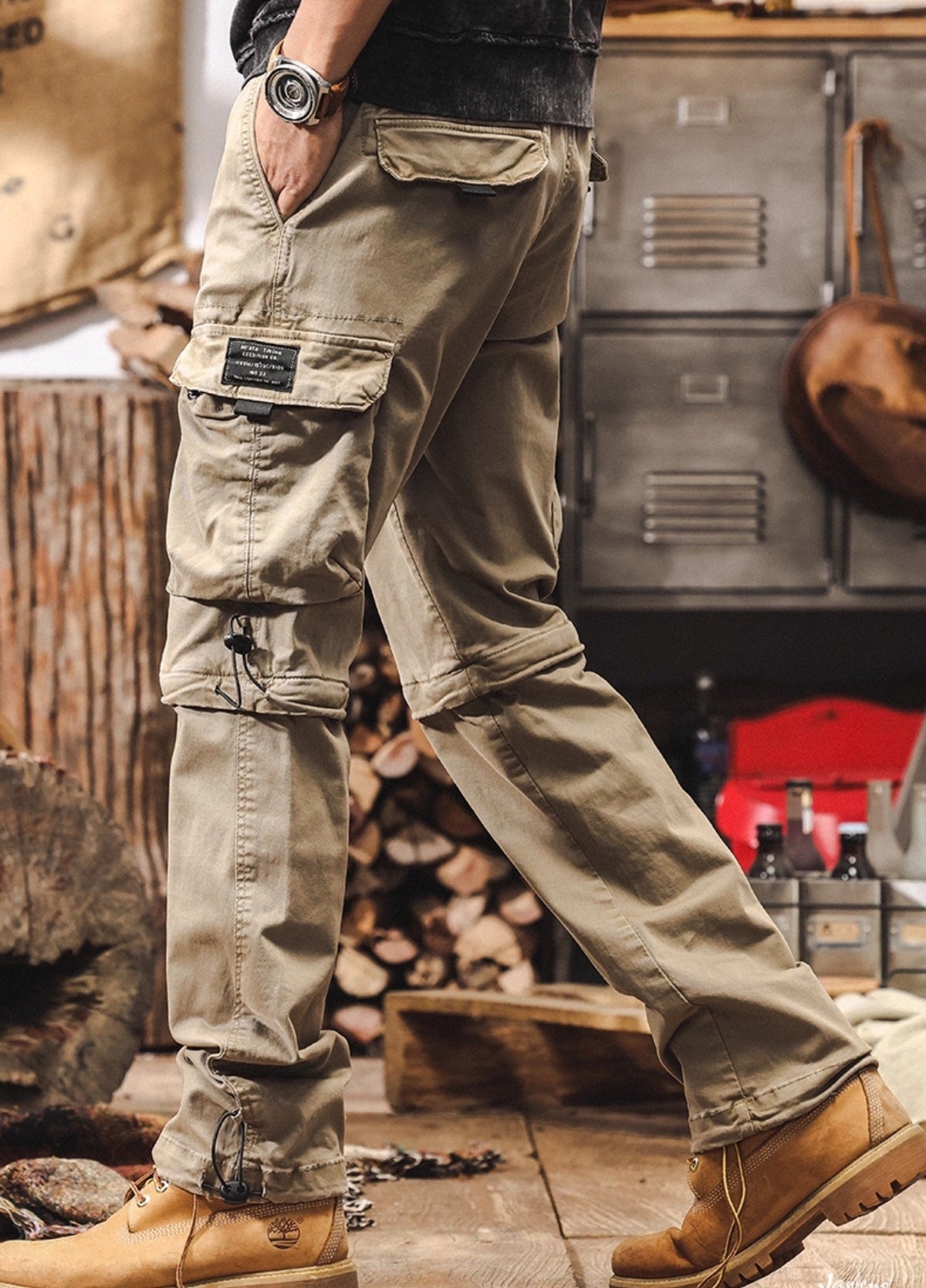 Detachable Cargo Combed Cotton Pants