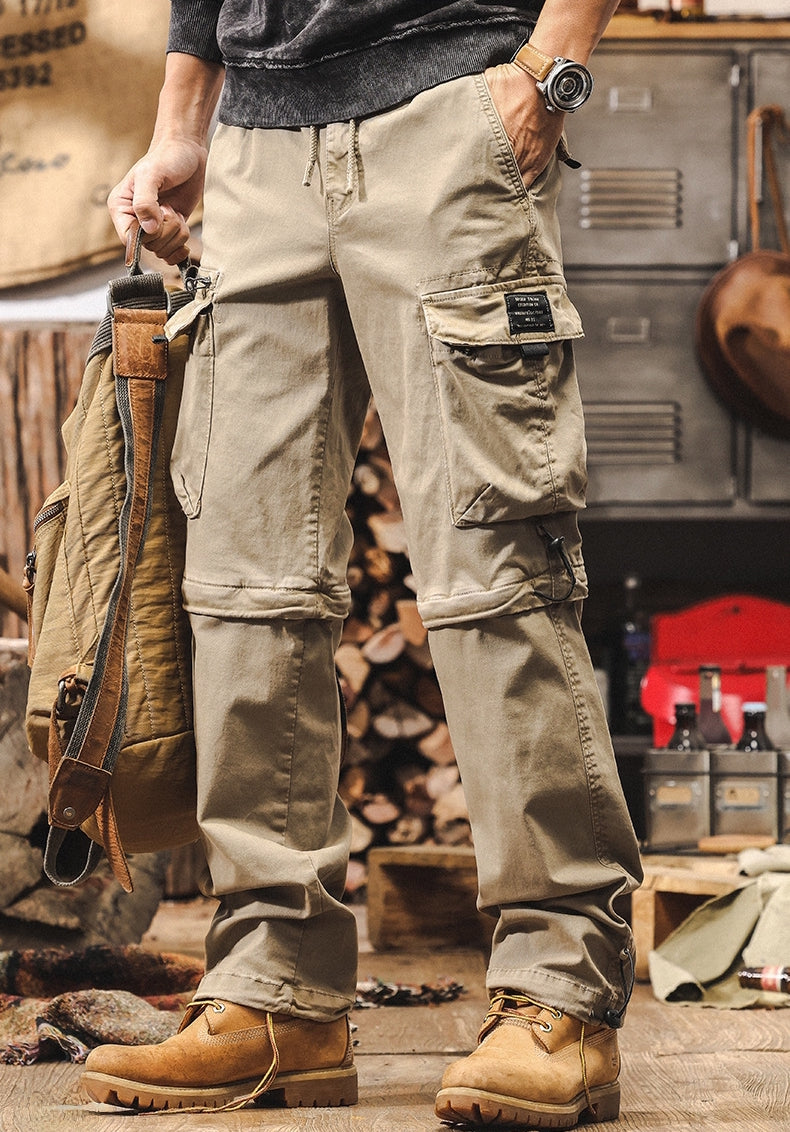 Detachable Cargo Combed Cotton Pants