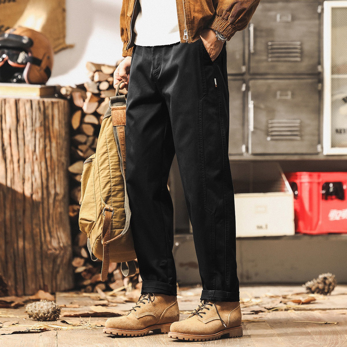 Panelled Straight Casual Pants