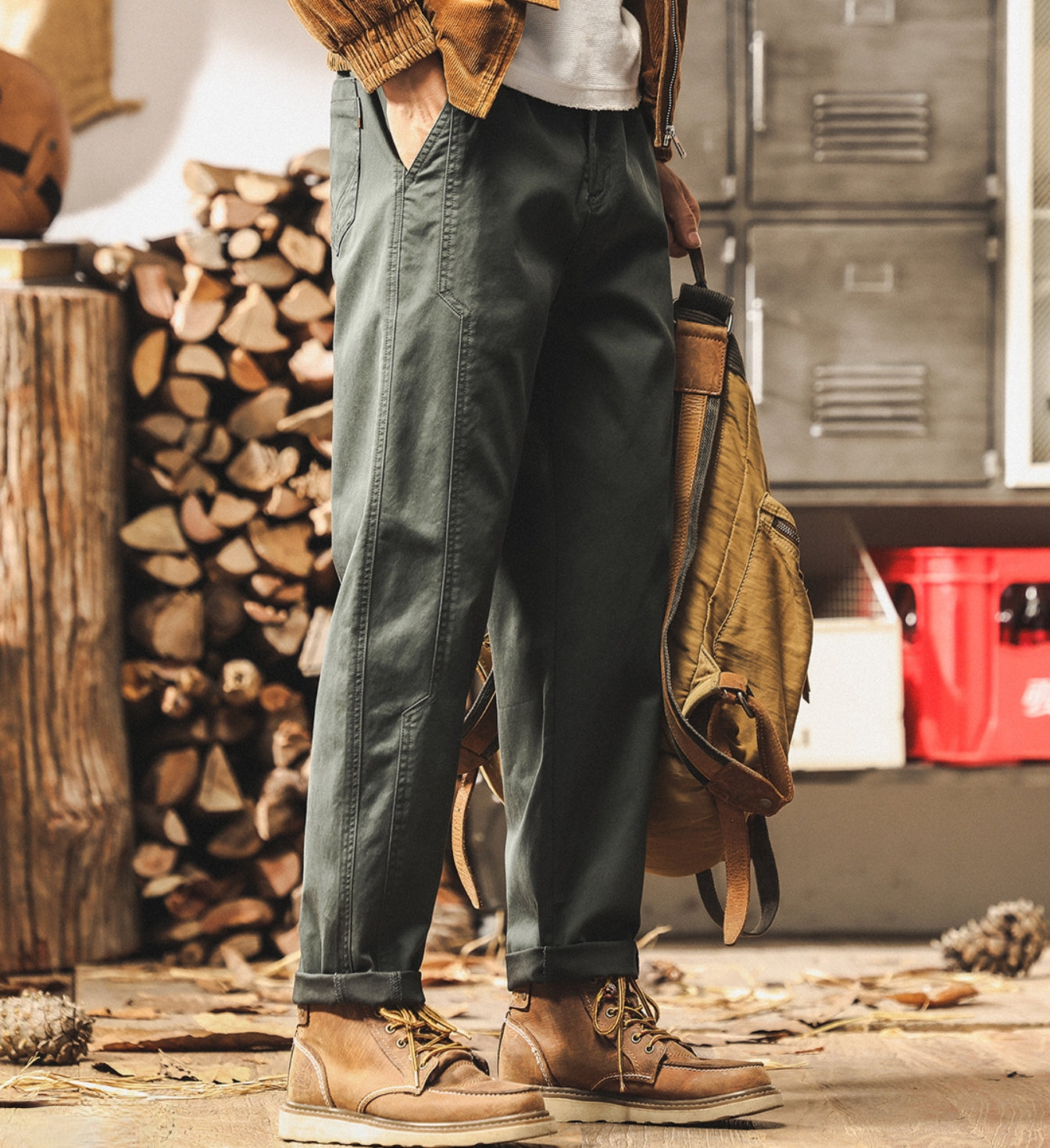 Panelled Straight Casual Pants