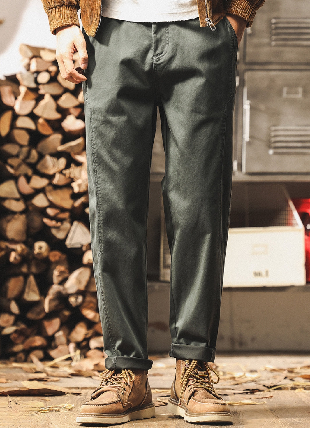 Panelled Straight Casual Pants