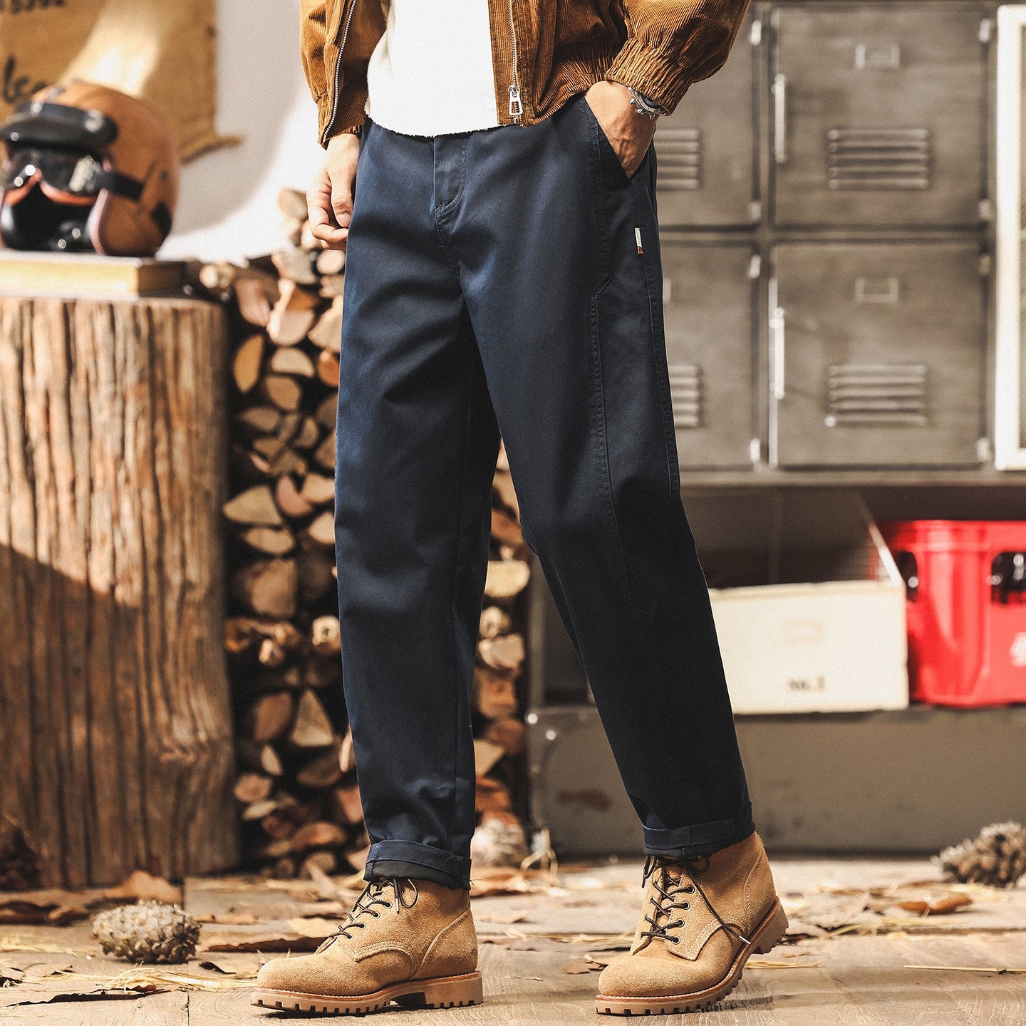 Panelled Straight Casual Pants