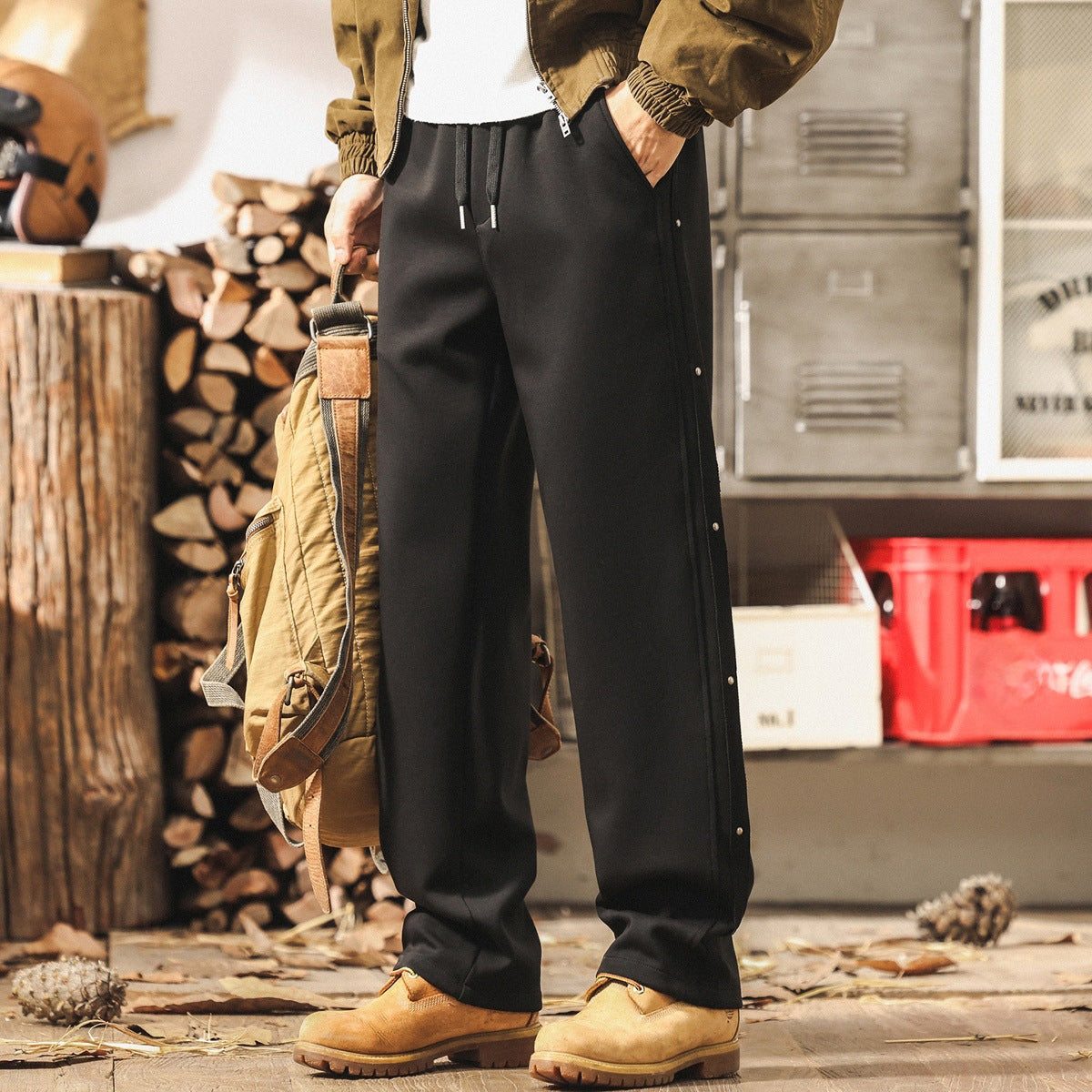Snap-Side Button SweatPants