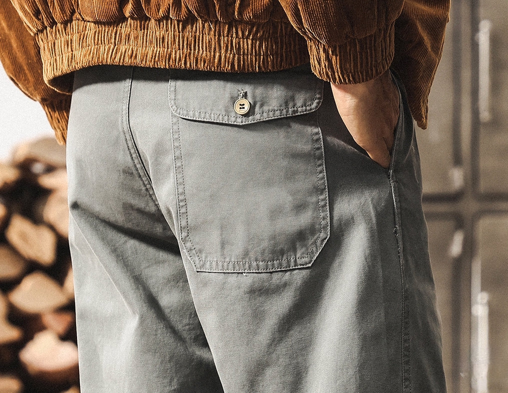 Straight Fit Twill Trousers