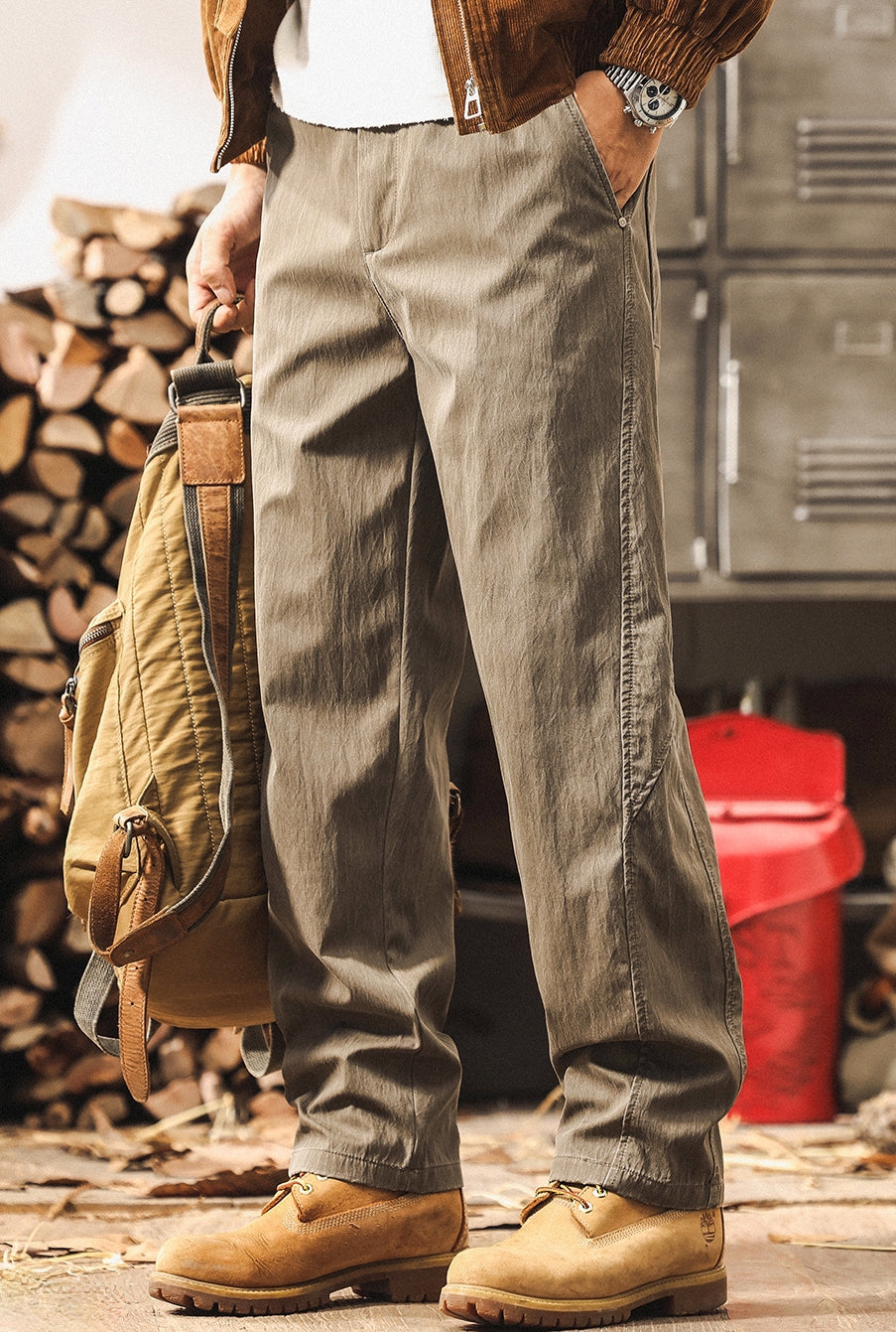 Distressed Patchwork Casual Cotton Trousers