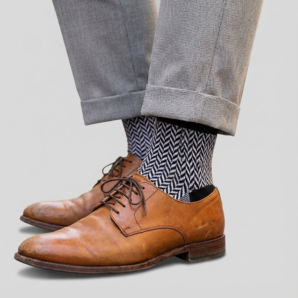 80% Cotton Jacquard Weave Triangle Socks