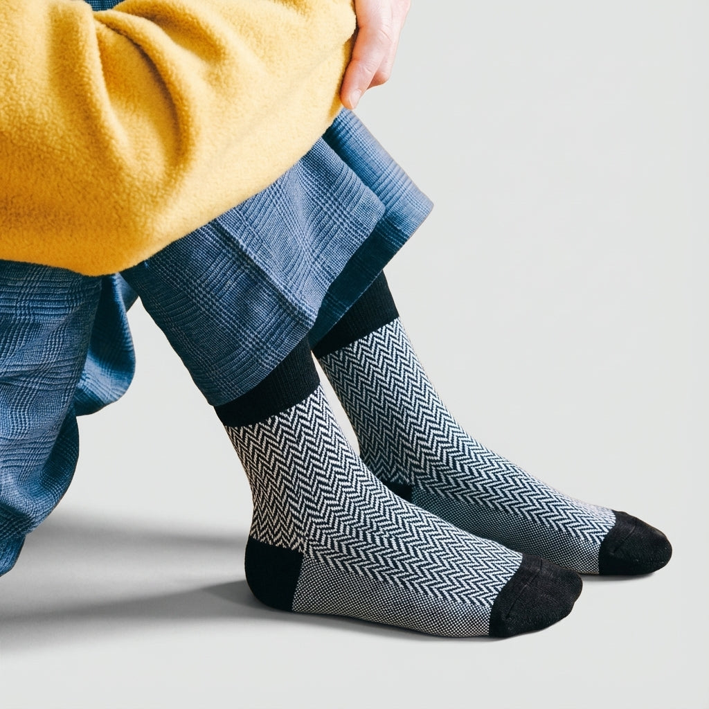 80% Cotton Jacquard Weave Triangle Socks