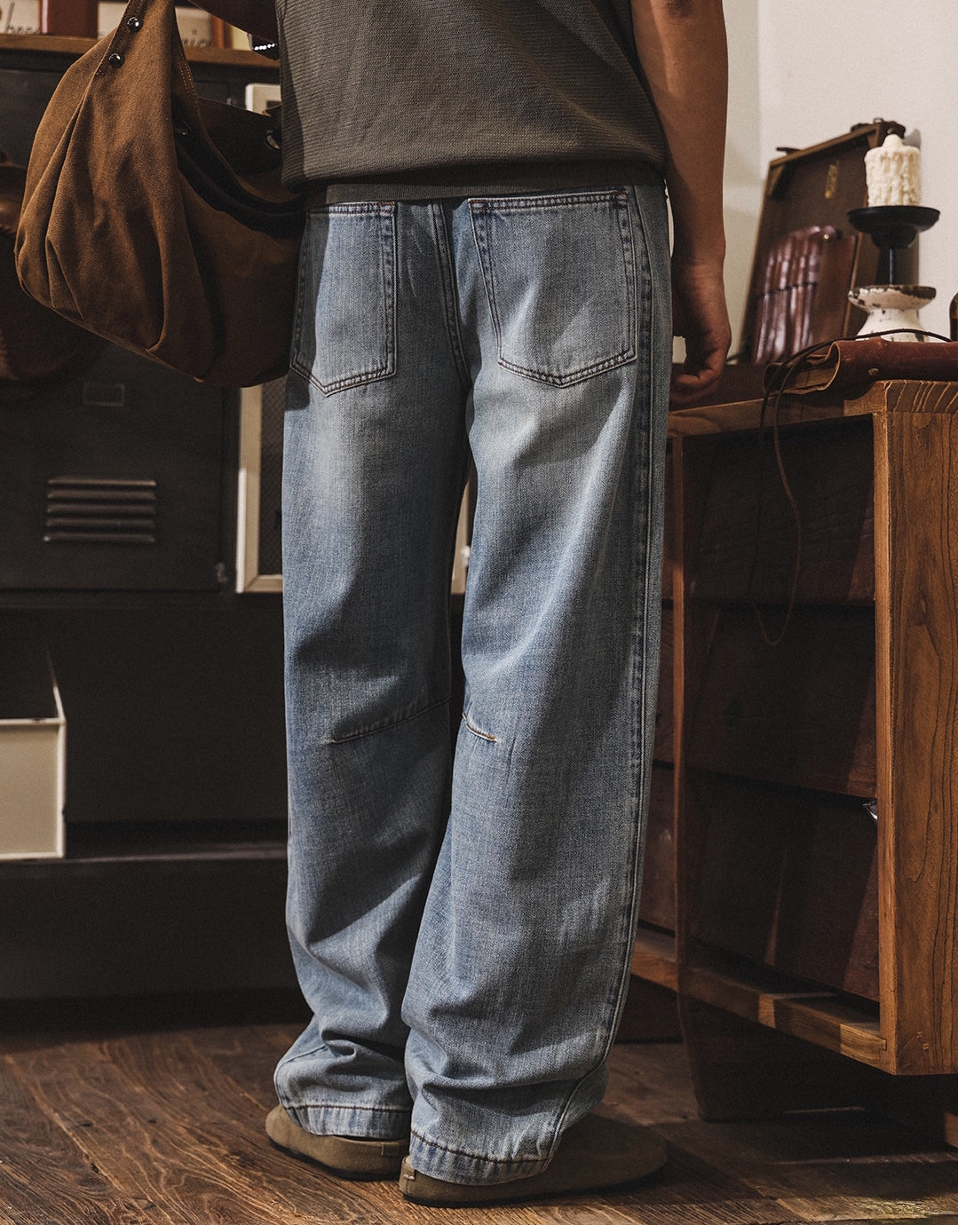 Vintage Wash Jeans in Ash Blue