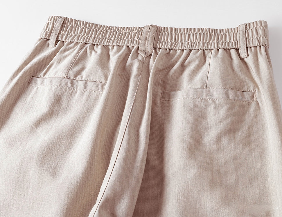 Lyocell Anti Wrinkle Straight Leg Trousers - APRICOT