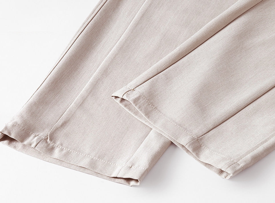 Lyocell Anti Wrinkle Straight Leg Trousers - APRICOT