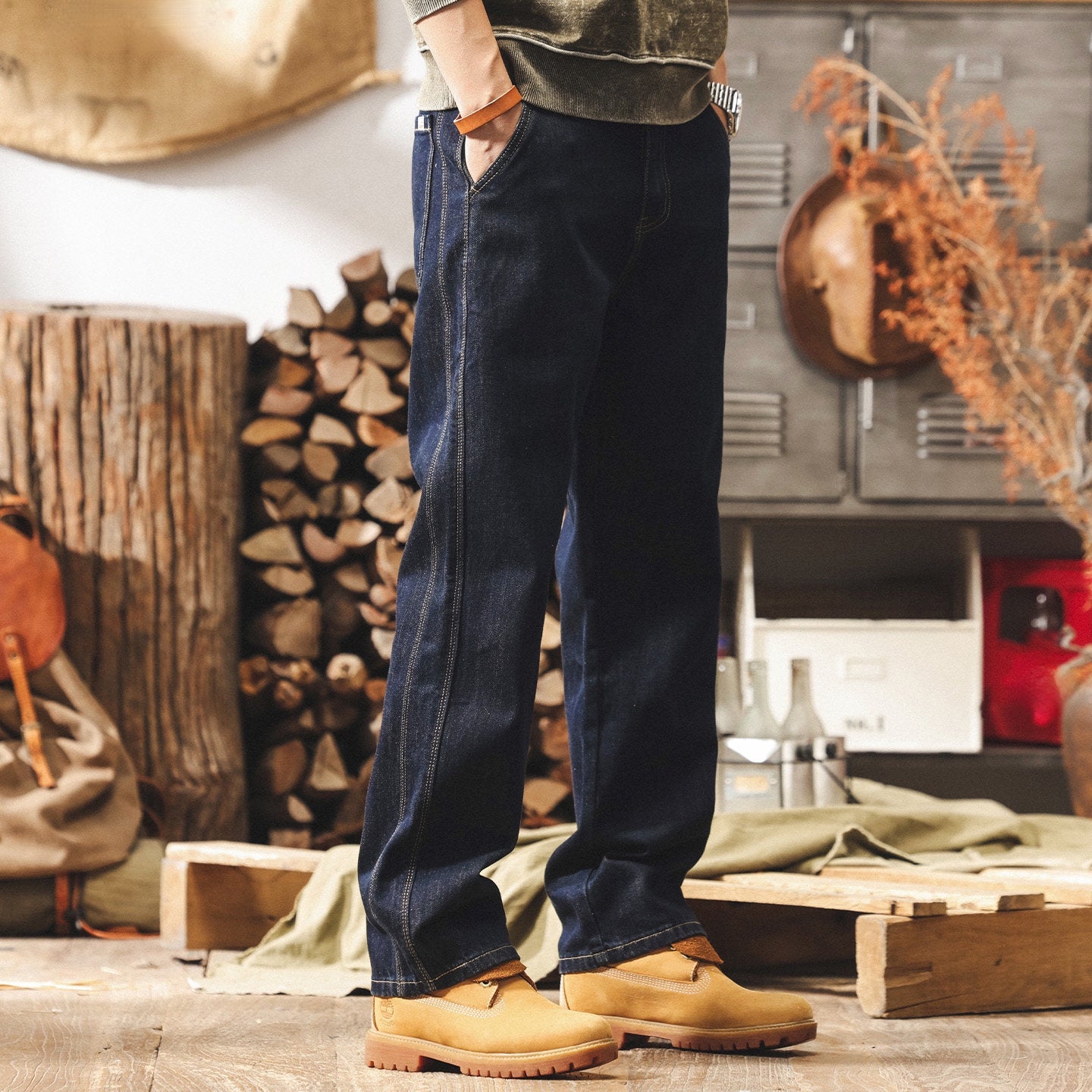 Washed Denim Pant - BLUE