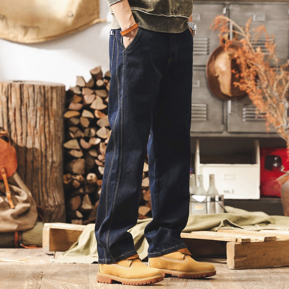 Washed Denim Pant - BLUE