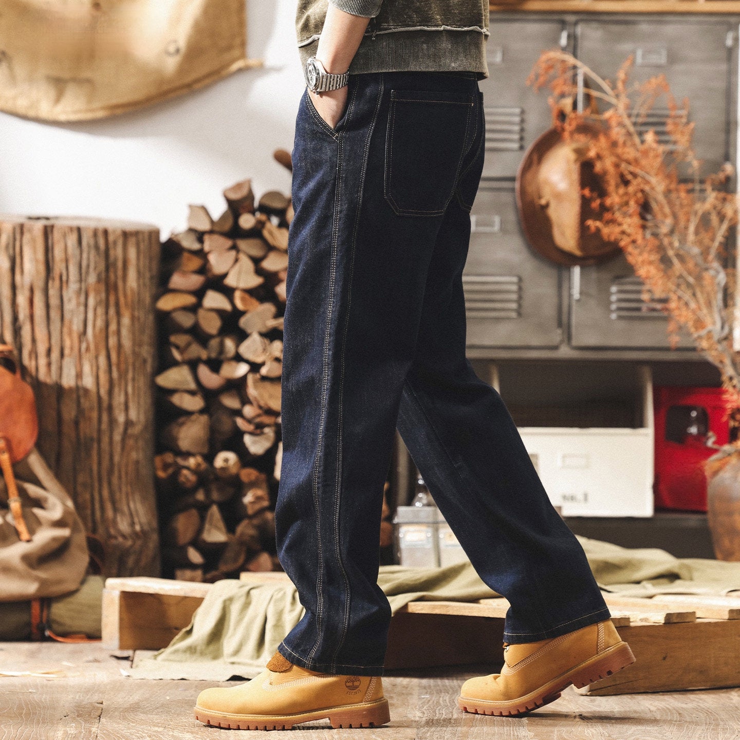 Washed Denim Pant - BLUE