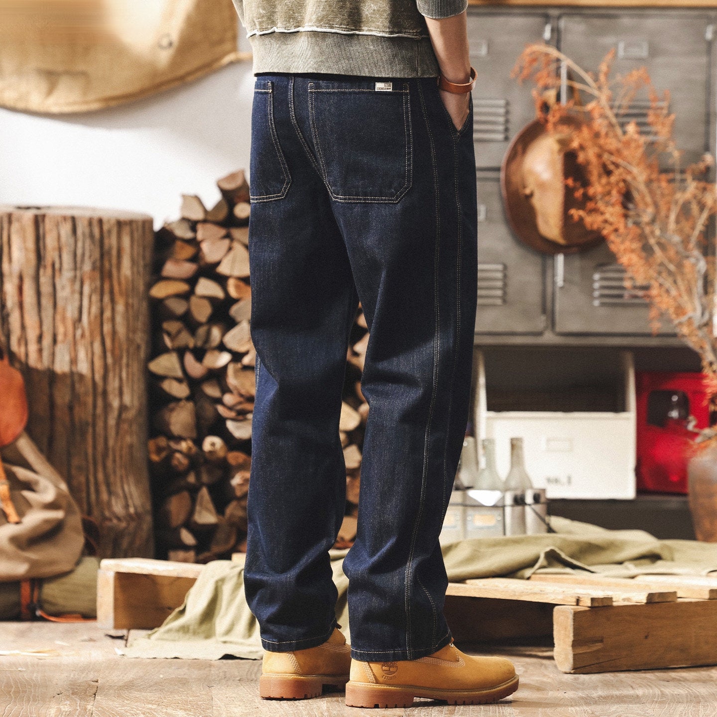 Washed Denim Pant - BLUE