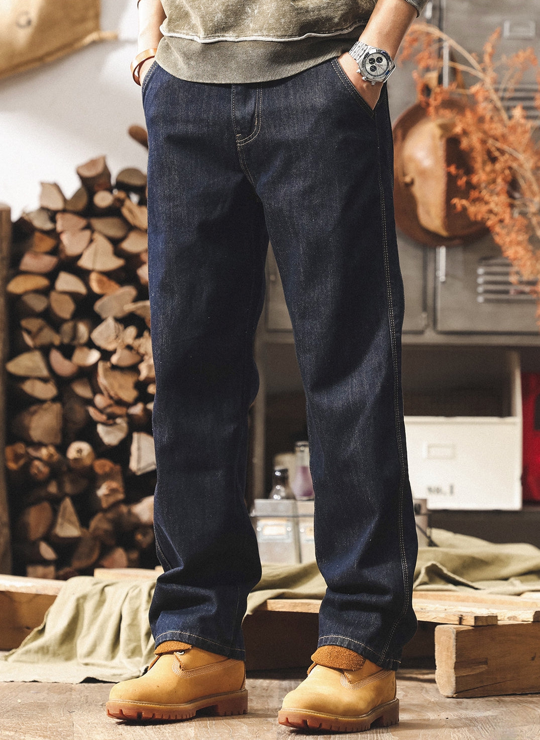 Washed Denim Pant - BLUE