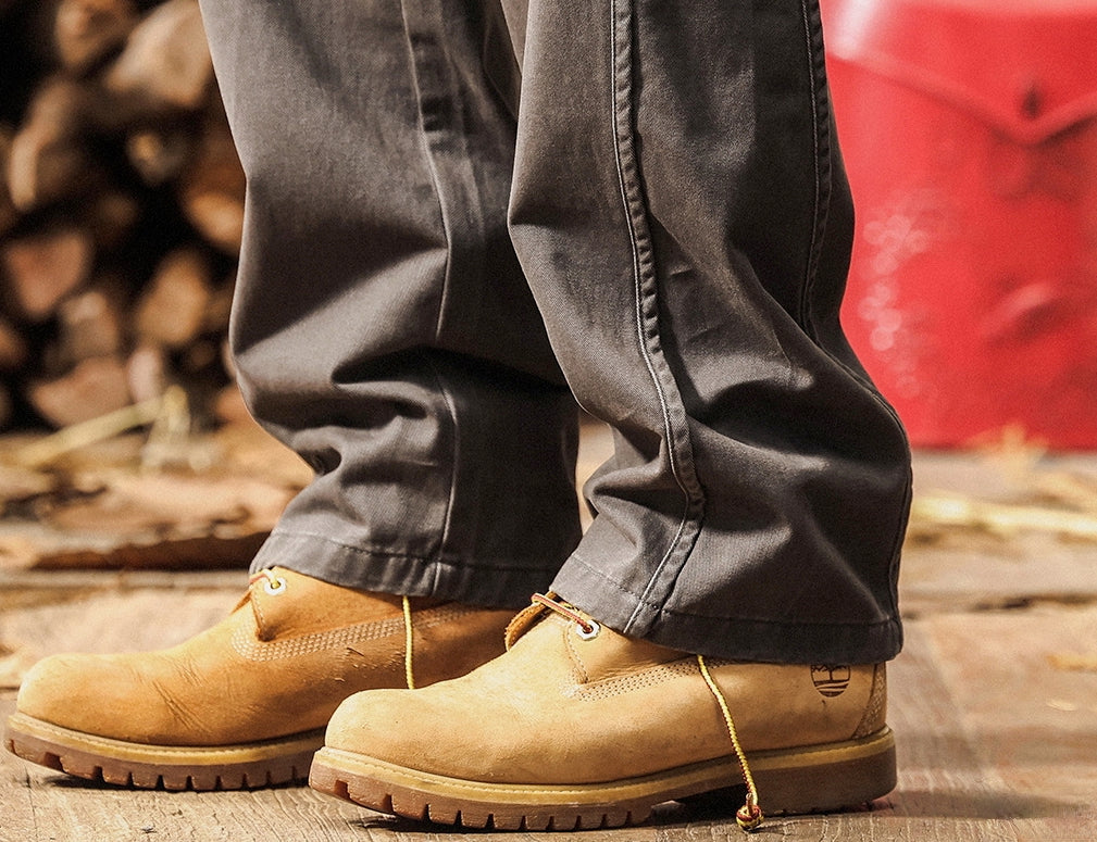 Straight Fit Pants in Washed Charcoal Gray