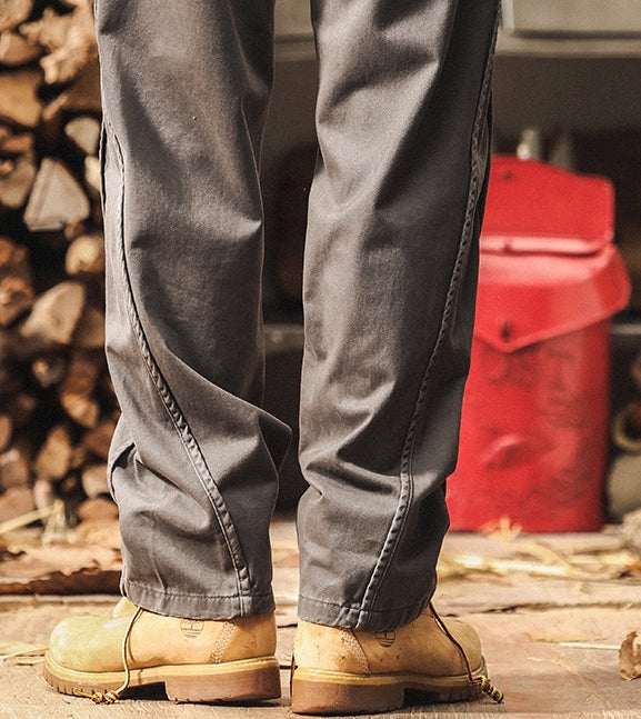 Straight Fit Pants in Washed Charcoal Gray