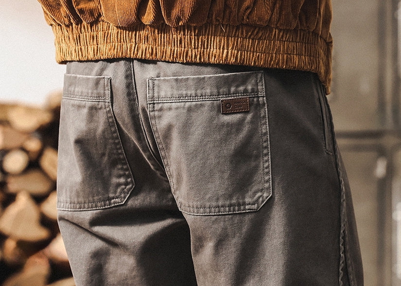 Straight Fit Pants in Washed Charcoal Gray