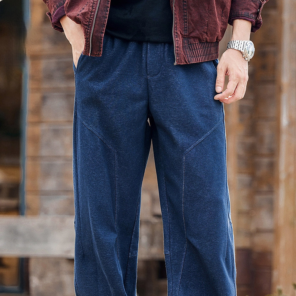 Heavy Knit Sweatpants - DENIM BLUE