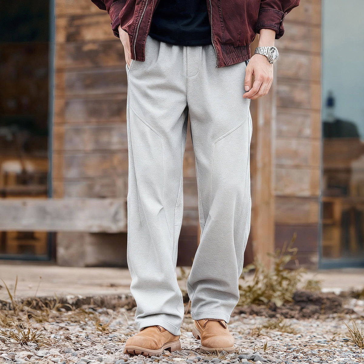 Heavy Knit Sweatpants - OATMEAL