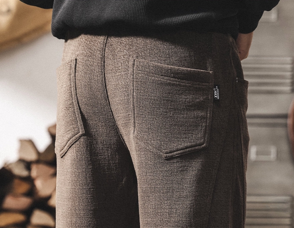 Chenille Thick Sweatpants - BROWN