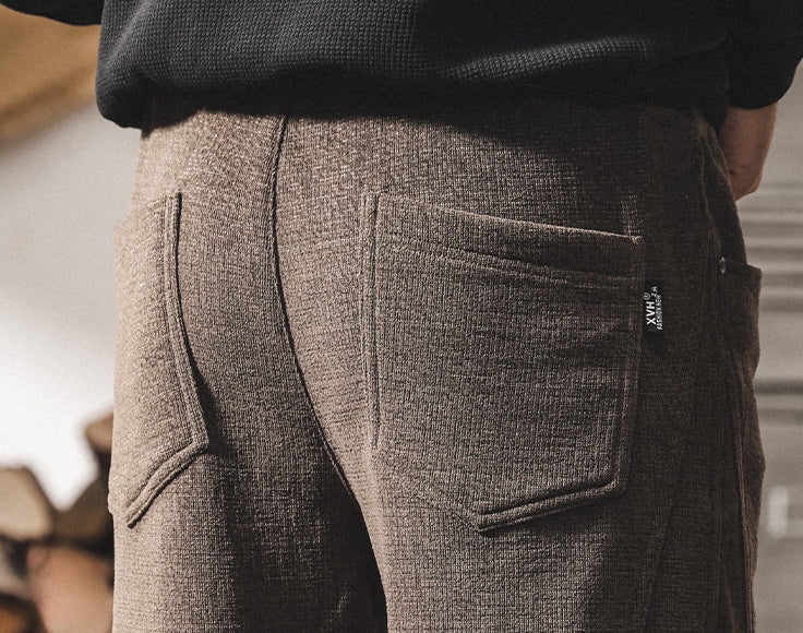 Chenille Thick Sweatpants - BROWN