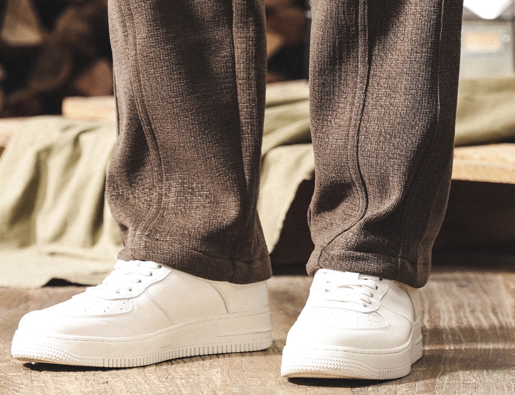 Chenille Thick Sweatpants - BROWN