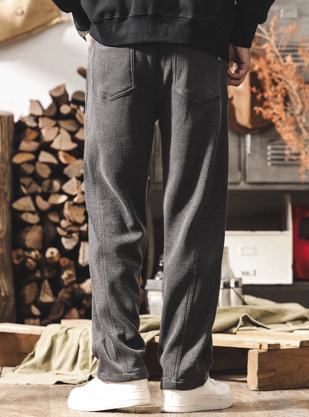 Chenille Thick Sweatpants - DARK GRAY