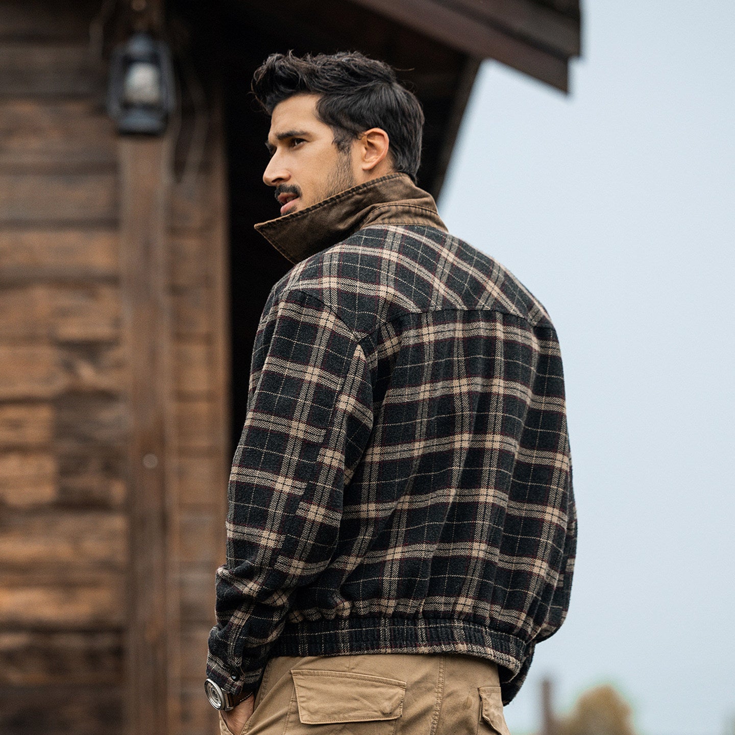 Heritage Plaid Wool Jacket - MOCHABROWN