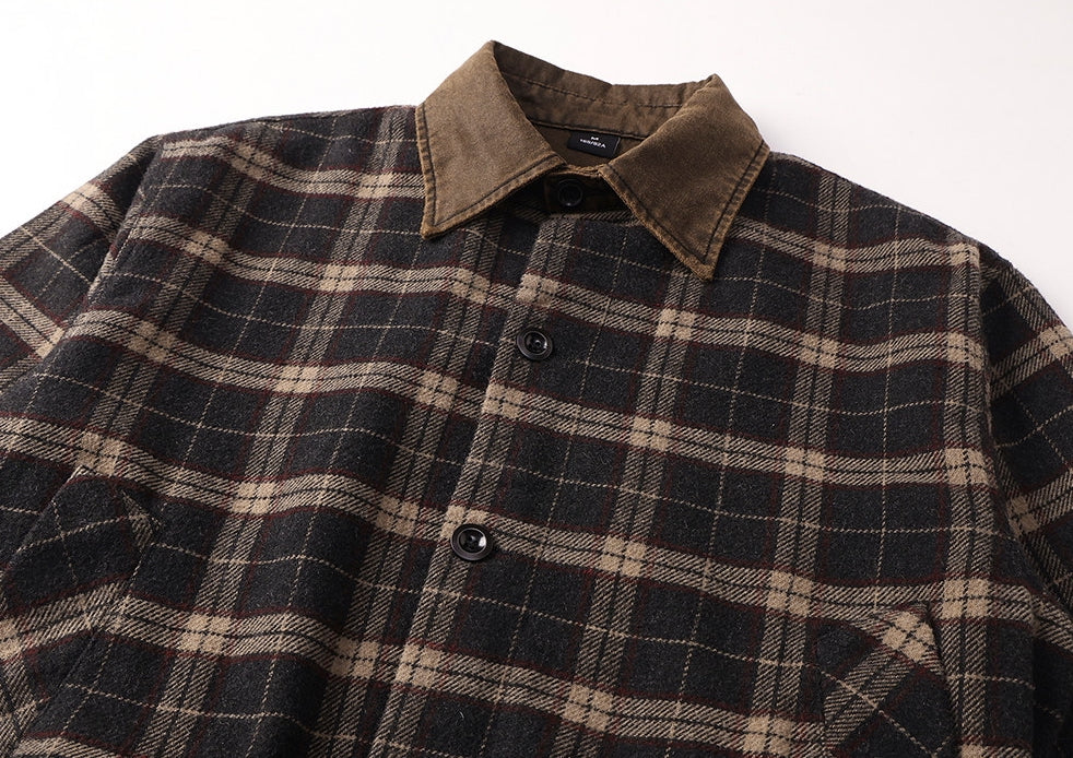 Heritage Plaid Wool Jacket - MOCHABROWN