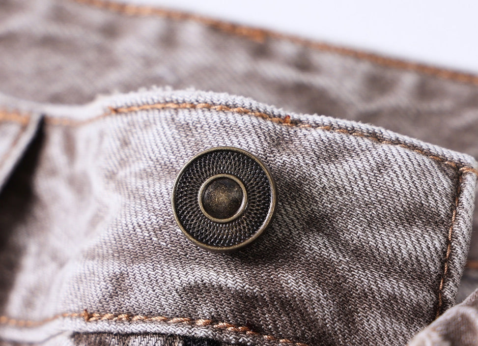 Washed Straight Jeans in Ash Grey