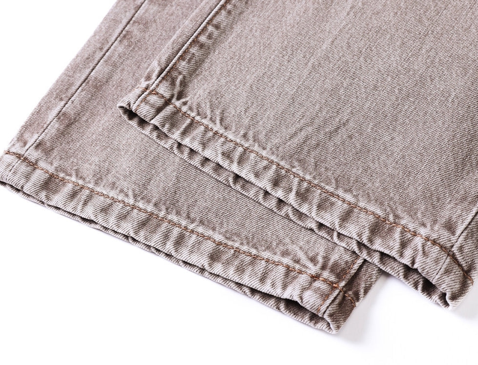 Washed Straight Jeans in Ash Grey