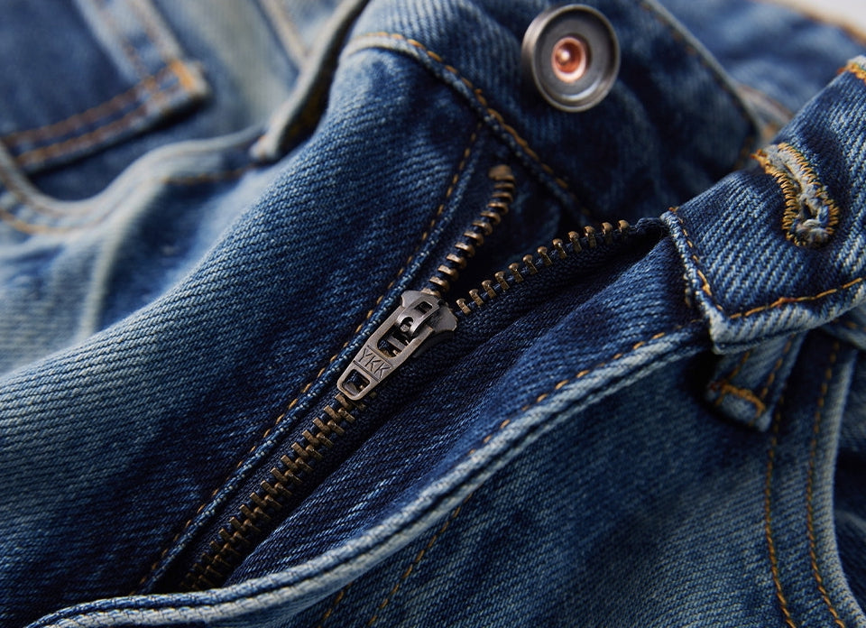 Stone Splash Washed Jeans in Vintage Blue