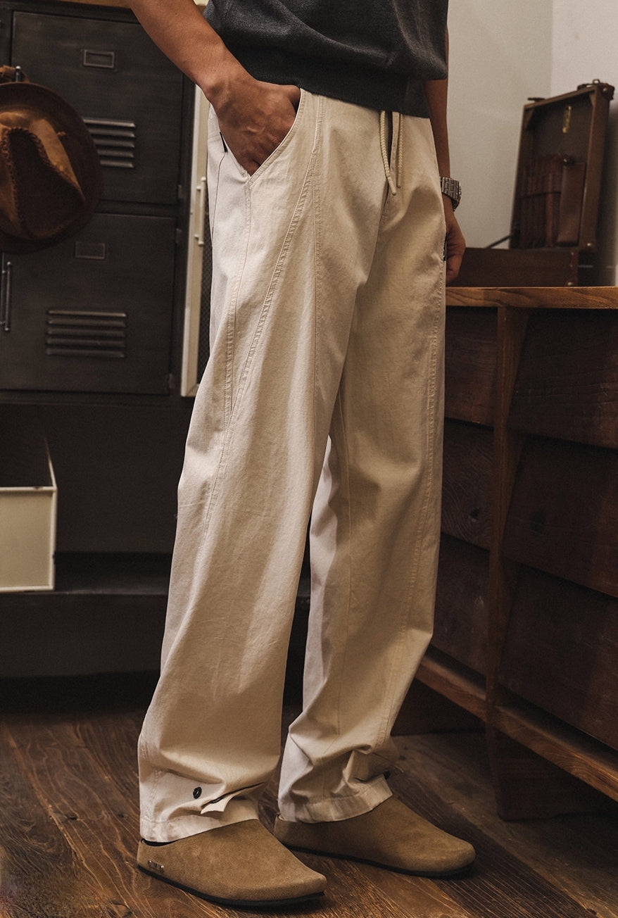 Old Harbour Linen Trousers in Sand Beige