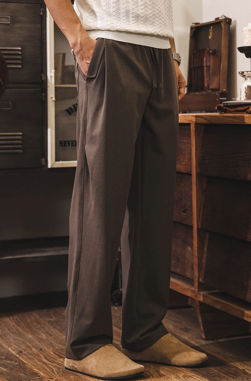 Soft Drape Lyocell Trousers in Cocoa Brown