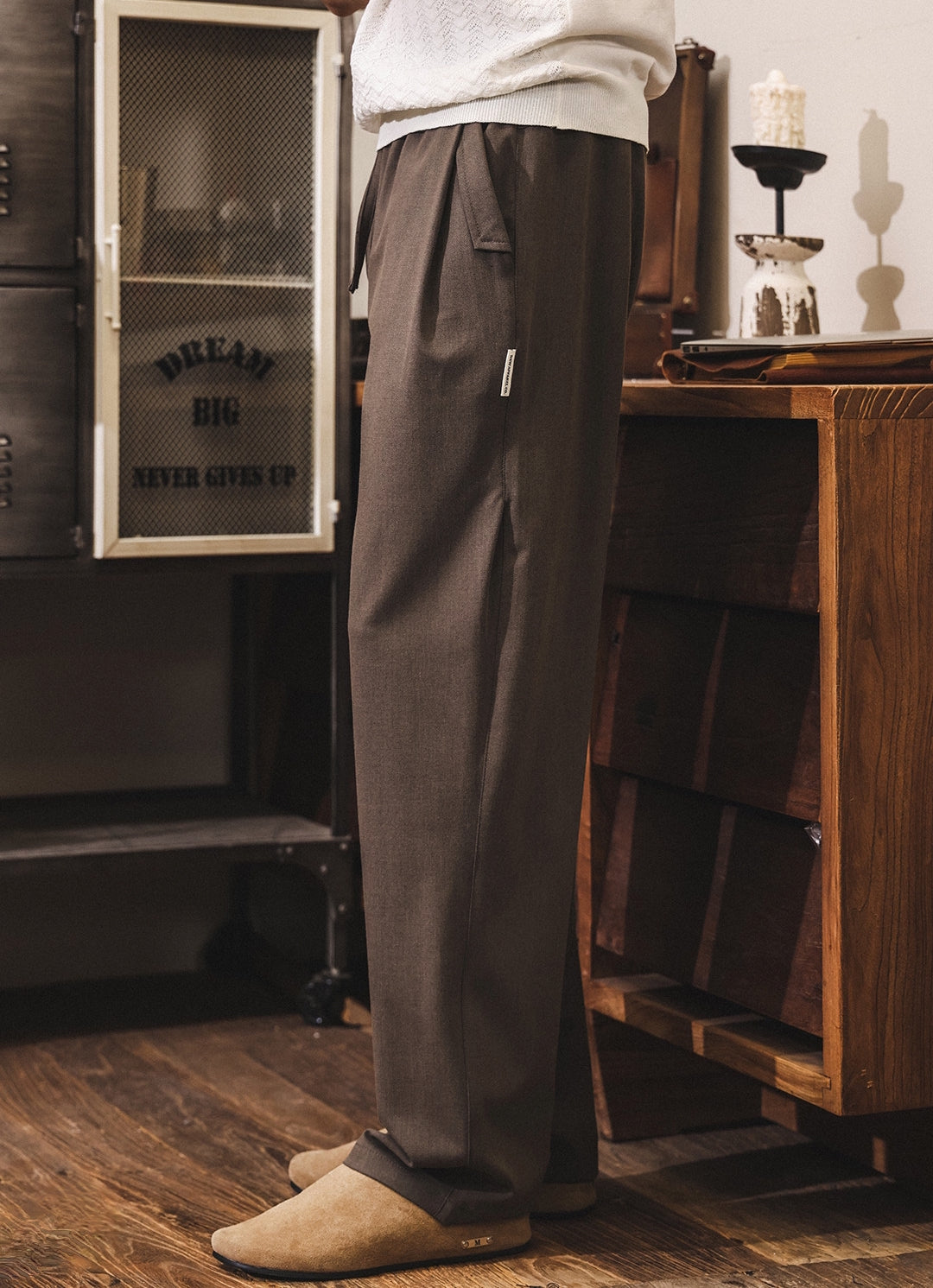 Soft Drape Lyocell Trousers in Cocoa Brown