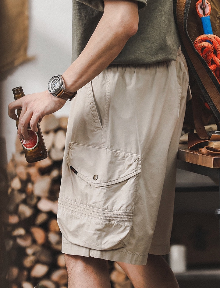 Multi-Pocket Adventure Shorts in Apricot