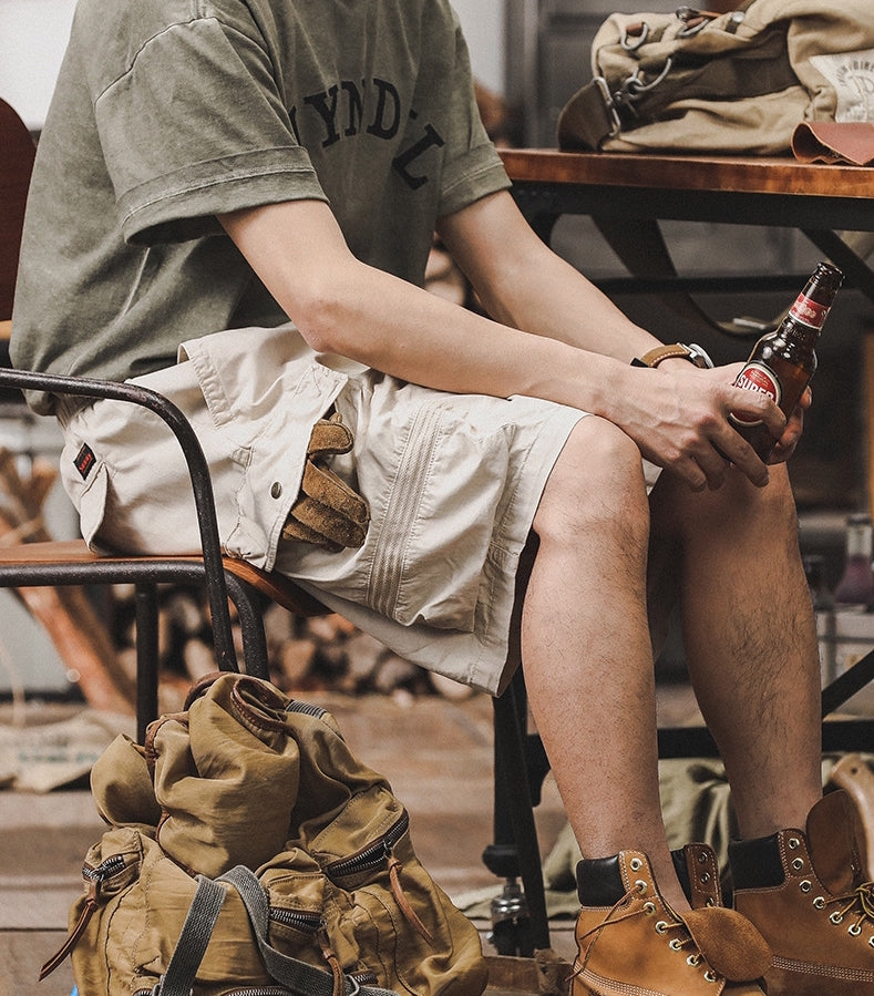 Multi-Pocket Adventure Shorts in Apricot