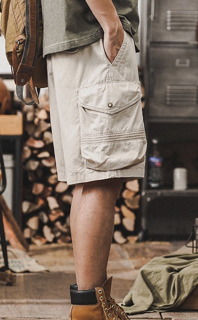Multi-Pocket Adventure Shorts in Apricot